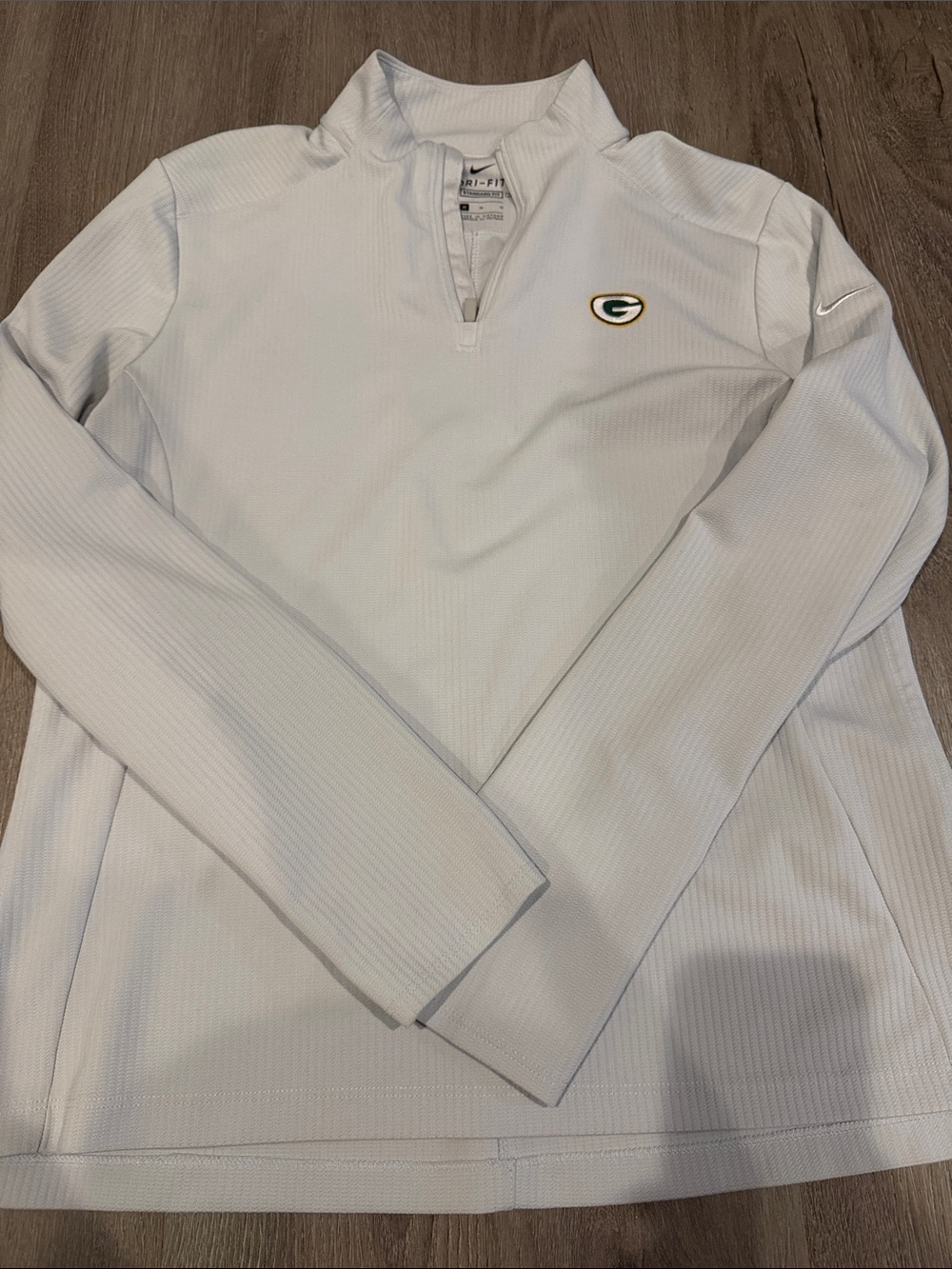 Nike Green Bay packers light grey Long Sleeve 1/4 Zip Pullover
